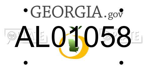 AL01058 Georgia License Plate