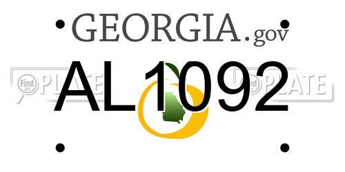 AL1092 Georgia License Plate