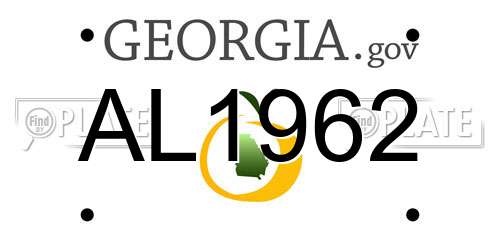 AL1962 Georgia License Plate
