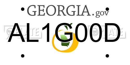 AL1G00D Georgia License Plate