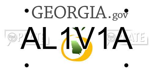 AL1V1A Georgia License Plate