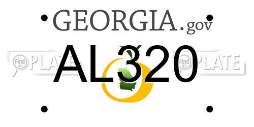 AL320 Georgia License Plate