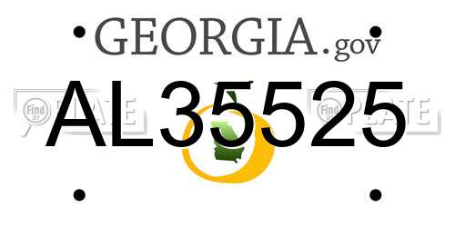 AL35525 Georgia License Plate