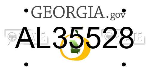 AL35528 Georgia License Plate
