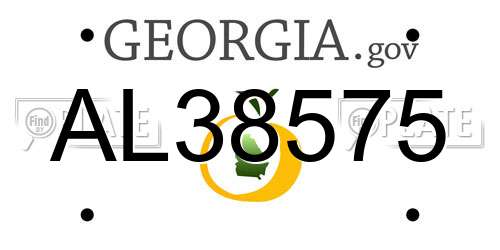 AL38575 Georgia License Plate