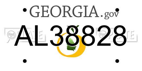 AL38828 Georgia License Plate
