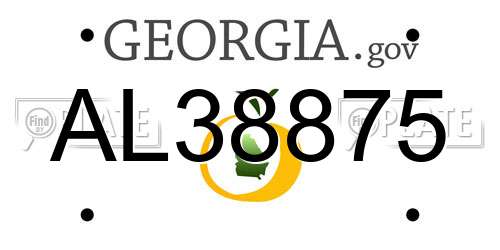 AL38875 Georgia License Plate