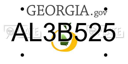 AL3B525 Georgia License Plate