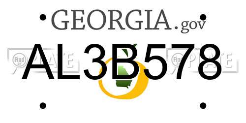 AL3B578 Georgia License Plate