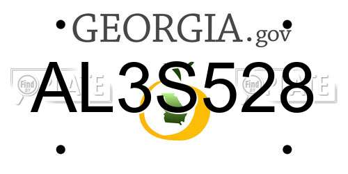 AL3S528 Georgia License Plate