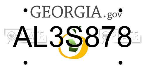 AL3S878 Georgia License Plate
