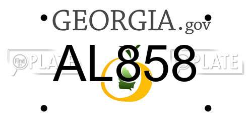 AL858 Georgia License Plate
