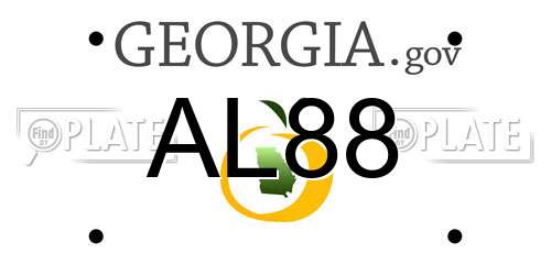 AL88 Georgia License Plate