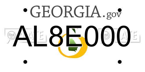 AL8E000 Georgia License Plate