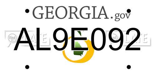AL9E092 Georgia License Plate