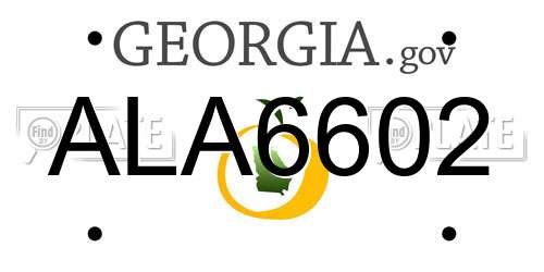 ALA6602 Georgia License Plate
