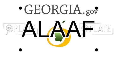 ALAAF Georgia License Plate
