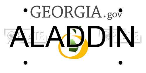 ALADDIN Georgia License Plate