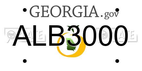 ALB3000 Georgia License Plate