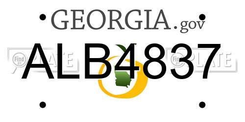 ALB4837 Georgia License Plate
