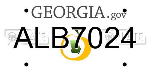 ALB7024 Georgia License Plate