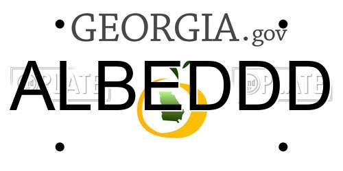 ALBEDDD Georgia License Plate