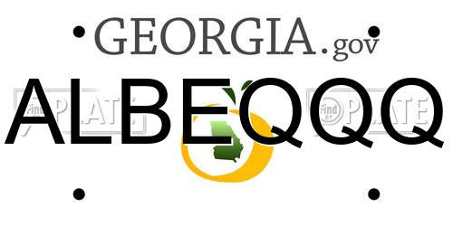 ALBEQQQ Georgia License Plate