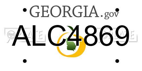 ALC4869 Georgia License Plate