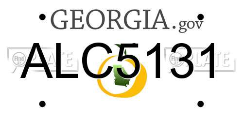ALC5131 Georgia License Plate