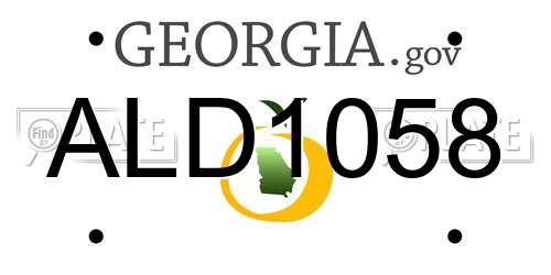 ALD1058 Georgia License Plate