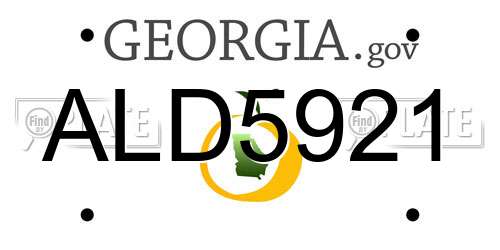 ALD5921 Georgia License Plate