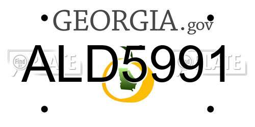 ALD5991 Georgia License Plate