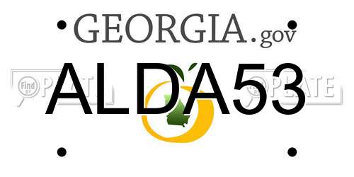 ALDA53 Georgia License Plate