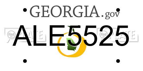 ALE5525 Georgia License Plate