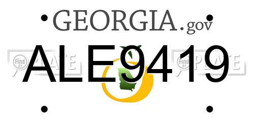 ALE9419 Georgia License Plate