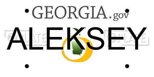 ALEKSEY Georgia License Plate