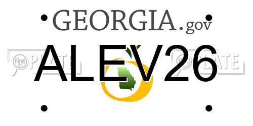 ALEV26 Georgia License Plate