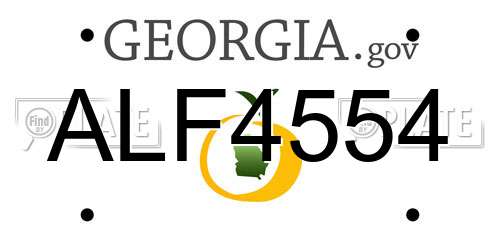 ALF4554 Georgia License Plate