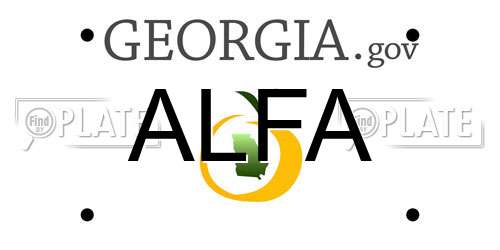 ALFA Georgia License Plate