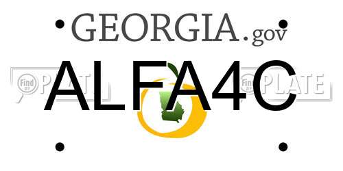 ALFA4C Georgia License Plate