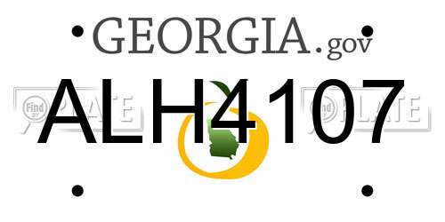 ALH4107 Georgia License Plate