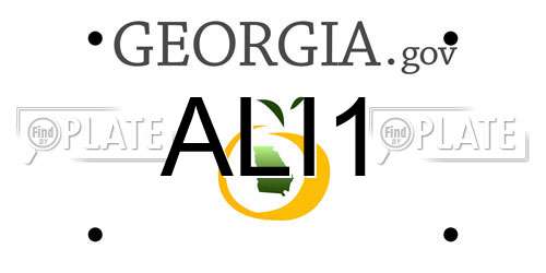 ALI1 Georgia License Plate