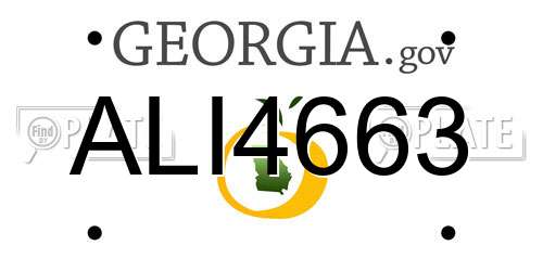 ALI4663 Georgia License Plate