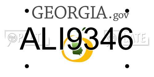 ALI9346 Georgia License Plate