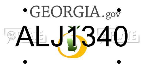 ALJ1340 Georgia License Plate