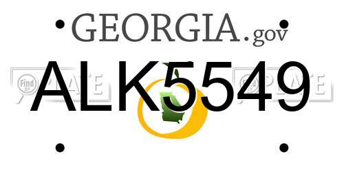 ALK5549 Georgia License Plate