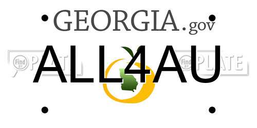 ALL4AU Georgia License Plate