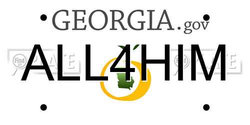 ALL4HIM Georgia License Plate