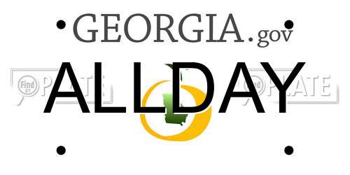 ALLDAY Georgia License Plate