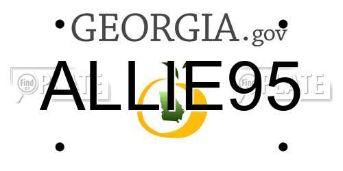 ALLIE95 Georgia License Plate